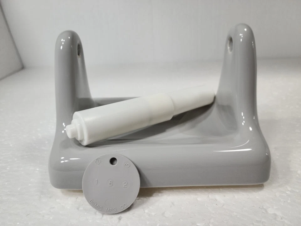 Papel higiénico con soporte TP de cerámica plateada color gris 162 gris mediados de siglo moderno Foto 2 de 4