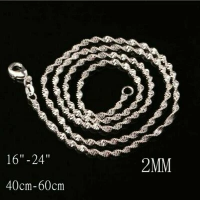 925er Sterling Silber Singapurkette Manner Frauen Kinder 40-60 cm - Bild 1 von 2