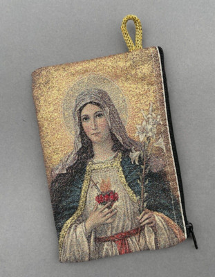 Immaculate Heart of Mary Coin Purse - Tapestry Icon Zip Pouch, 14 cm x 10 cm