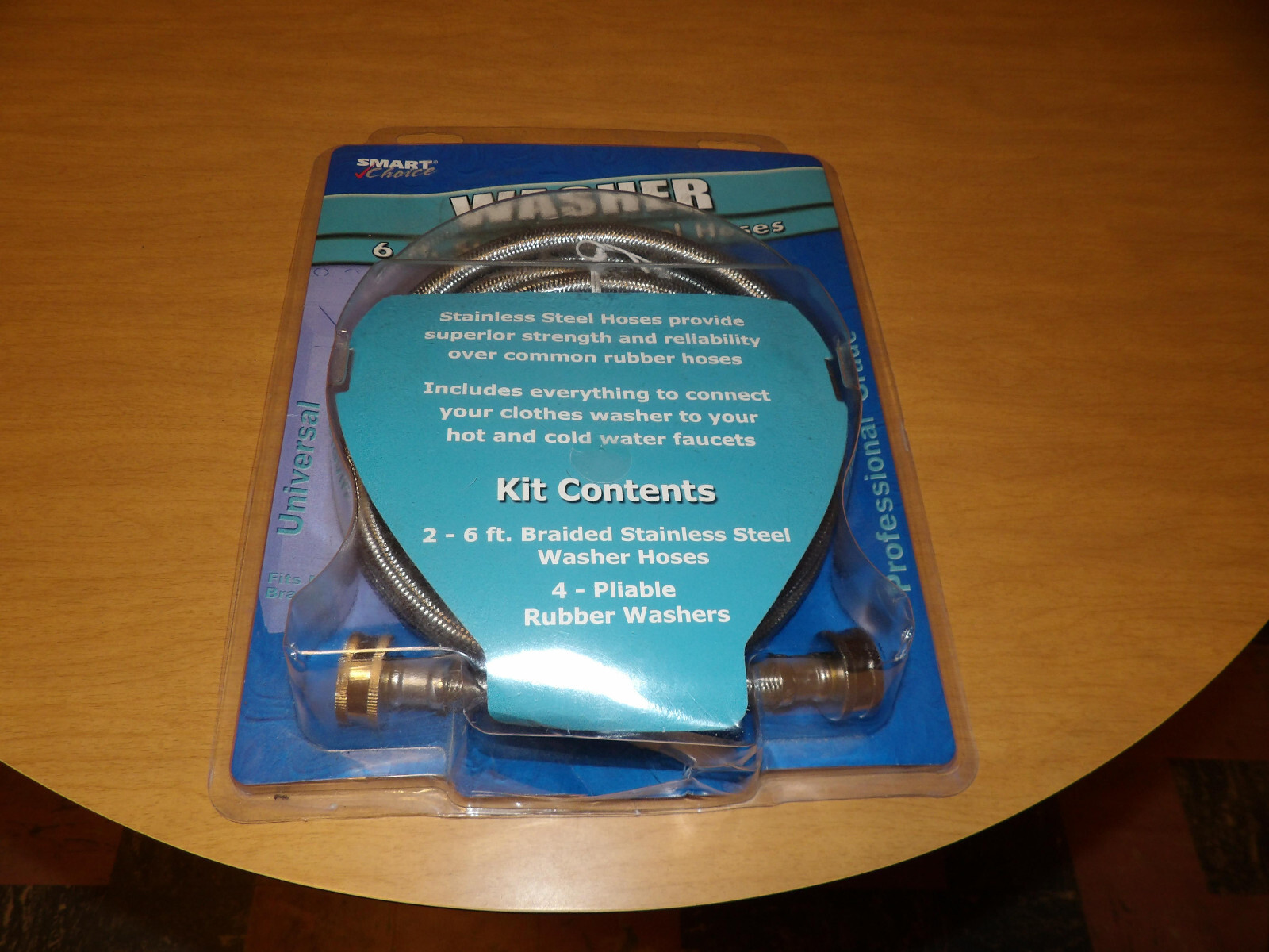 2Pack Smart Choice 6' Ft StainlessSteel Braided Washer Machine Hoses