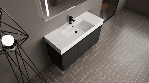 48"Freestanding Bathroom Vanity w/Resin Sink,Storage Cabinet w/Soft Closed Doors - Picture 12 of 13