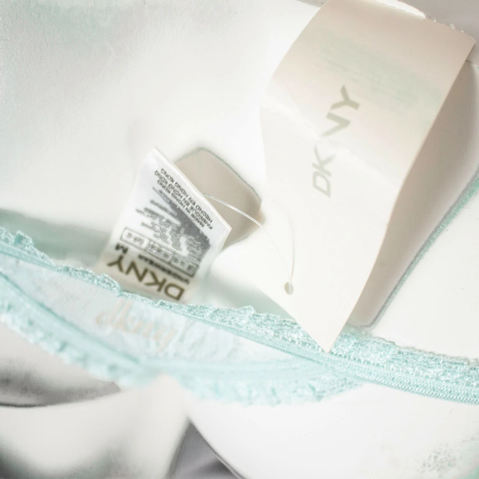 DKNY Nuevo Tanga Panty Verde Azul Lima Floral Lazo Mezcla Nylon Mujeres Talla M Foto 2 de 4