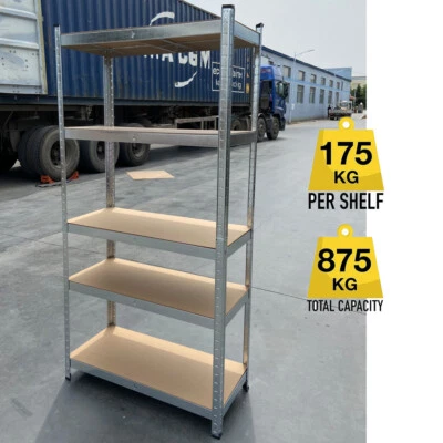 DAYPLUS® Heavy Duty Shelving 5 Tier Garage Workshop Racking Boltless Storage Shelf Bay UK