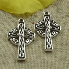 Free Ship 74 pcs tibetan silver cross charms 29X17mm L-4532