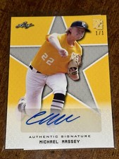 MICHAEL MASSEY 2020 LEAF PERFECT GAME BLANK BACK AUTO #1/1 WAKE FOREST, TIGERS