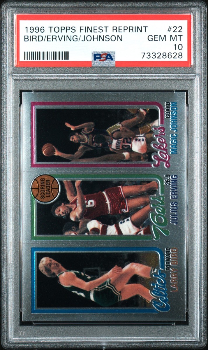 1996 Topps Finest 22 Johnson/Bird/Erving