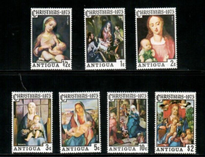 Antigua 1975 - Christmas Art - Set of 7 Stamps - MNH | eBay