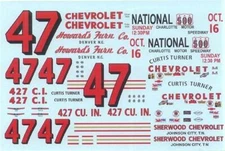 Plastic Performance Products#47 Howards Furn. Co 1966-Curtis Turner Nascar decal
