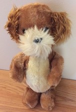 Vintage Brown Schnauzer puppy dog plush 11"H by Dakin 1981