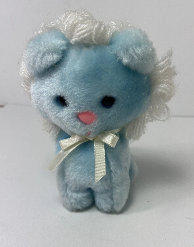 Vintage Quiltex Lion Plush Blue 5 in Rare EUC Stuffed Animal Blue Eyes - Image 3 of 4