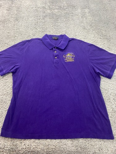 Vtg LSU Tigers Shirt Mens 2XL Purple Antigua 2003 Nokia Sugar Bowl Champion Polo