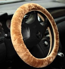 Lammfell LENKRAD BEZUG CAMEL bis 39 cm A Premium griffige
