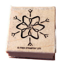 Stampin' Up Snowflake Star Design Wood Mounted Rubber Stamp