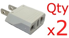 European to American Plug Adapter 2-pk- Europe Asia to US-Style converter
