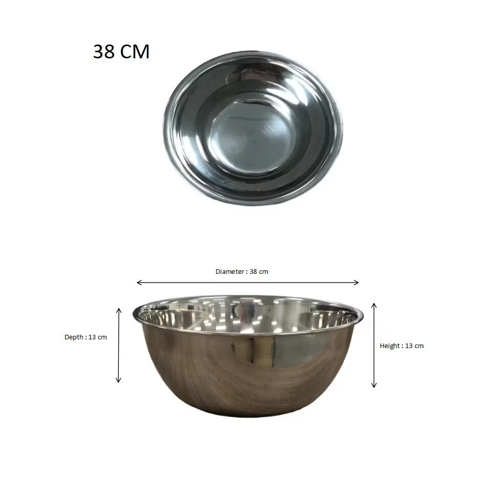 14.96" Stainless Steel Mixing Bowl Kitchen 14.5 Qt Mixing Bowl