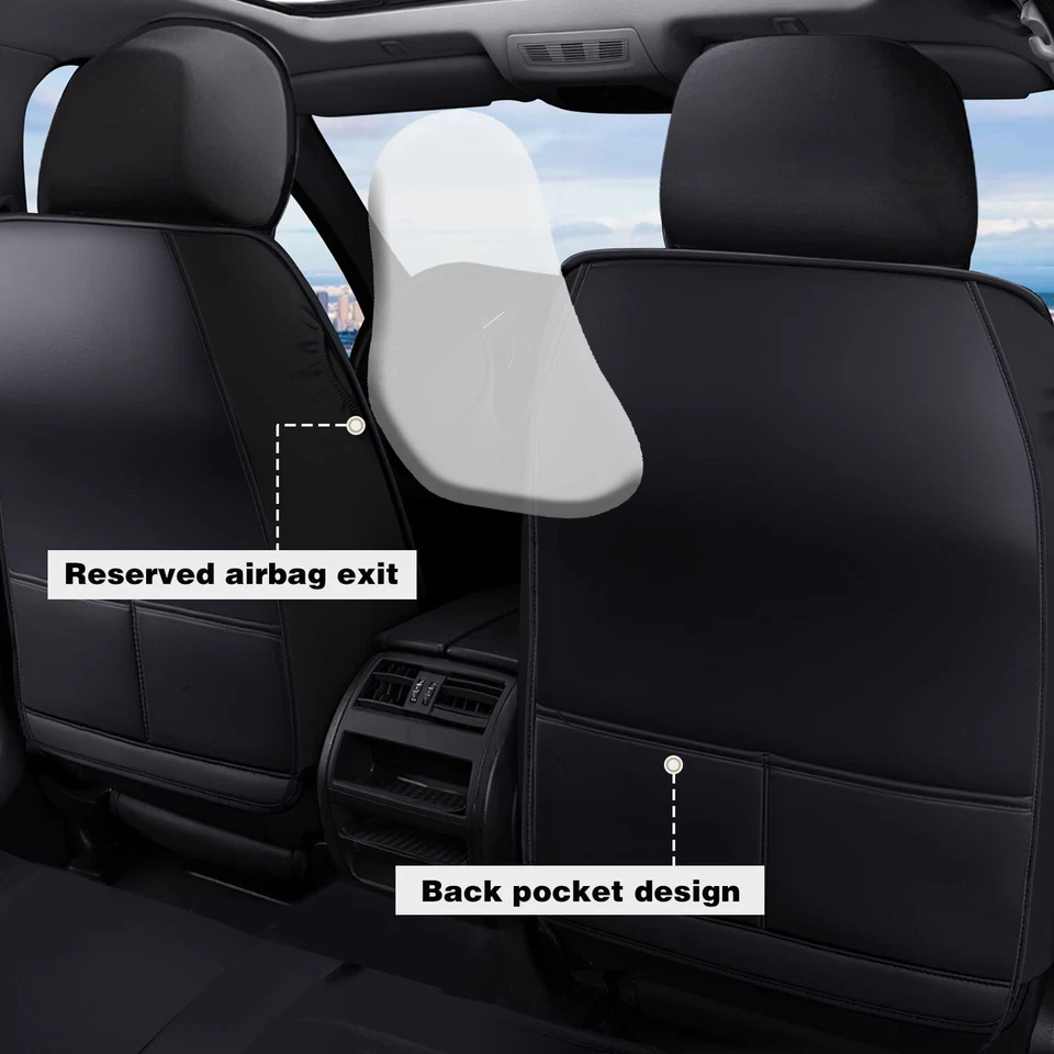 For Honda Accord Civic CR-V Auto Car Seat Cover Full Set Waterproof Faux Leather - Imagem 3 de 4