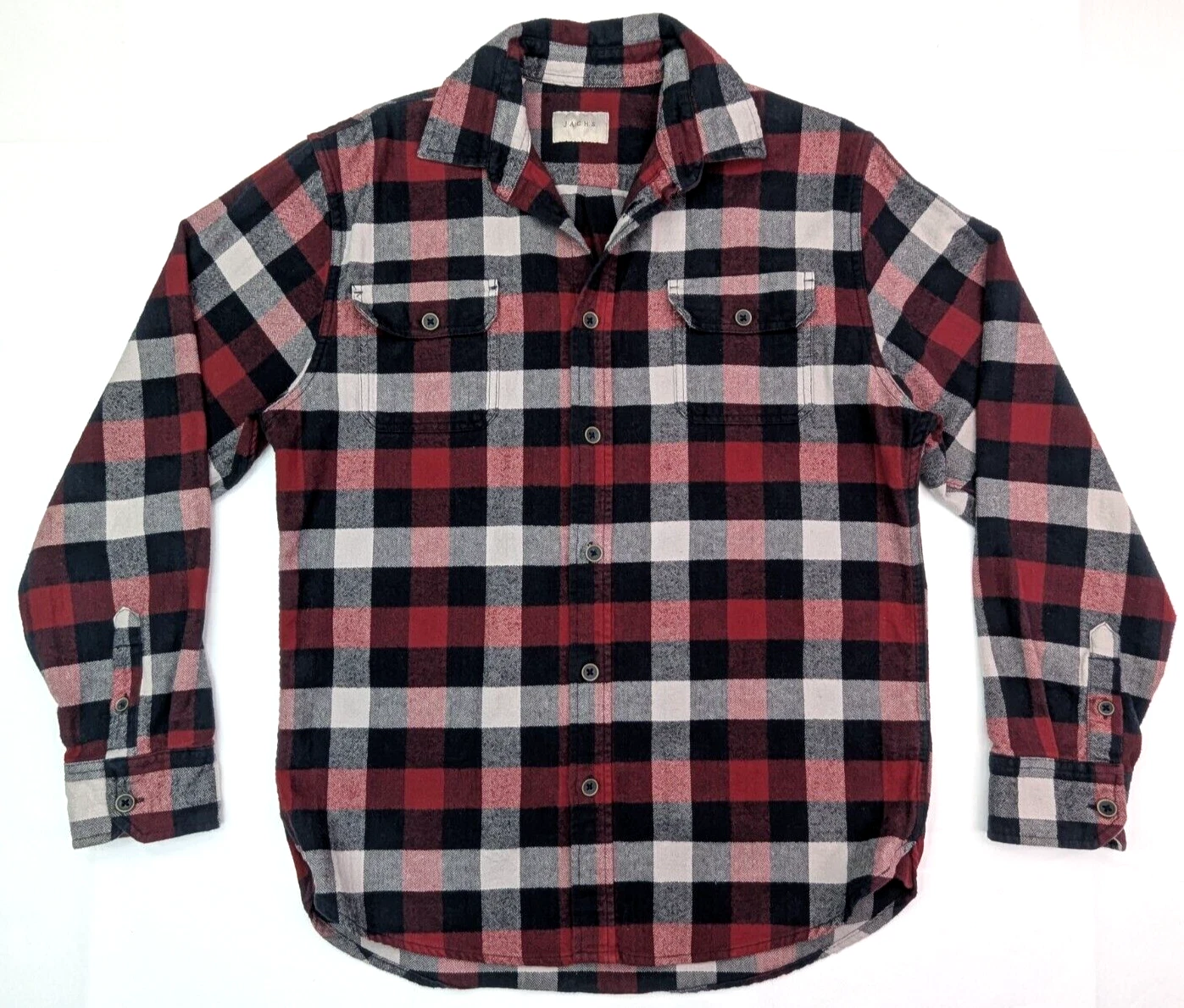 Jachs Flannel Red & Black Plaid Long Sleeve Button Shirt, Men M, Outdoor Collar
Opens in a new windo
