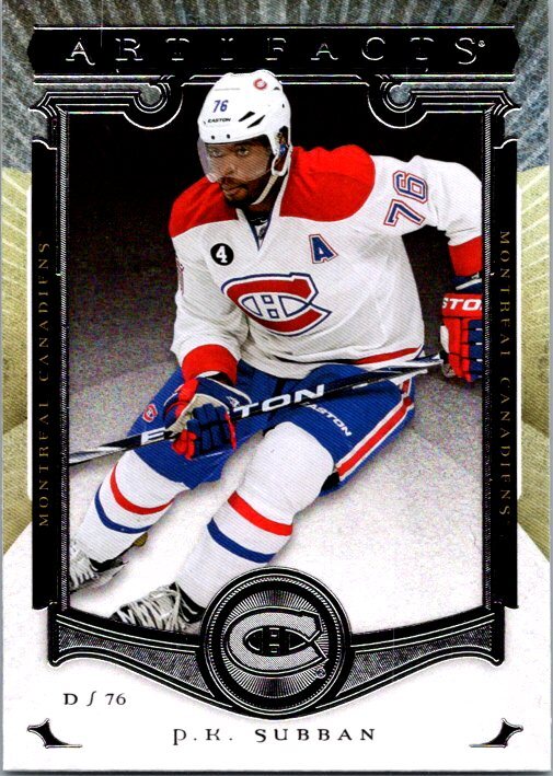 P.K. Subban #9 Hockey Cards 2015 Upper Deck Artifacts trading card — raw and PSA graded price guide