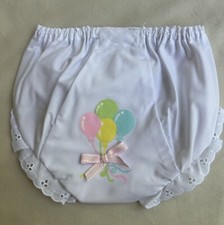 Baby Girls Panty/Diaper Cover Hand Painted with Pastel Balloons Size 1