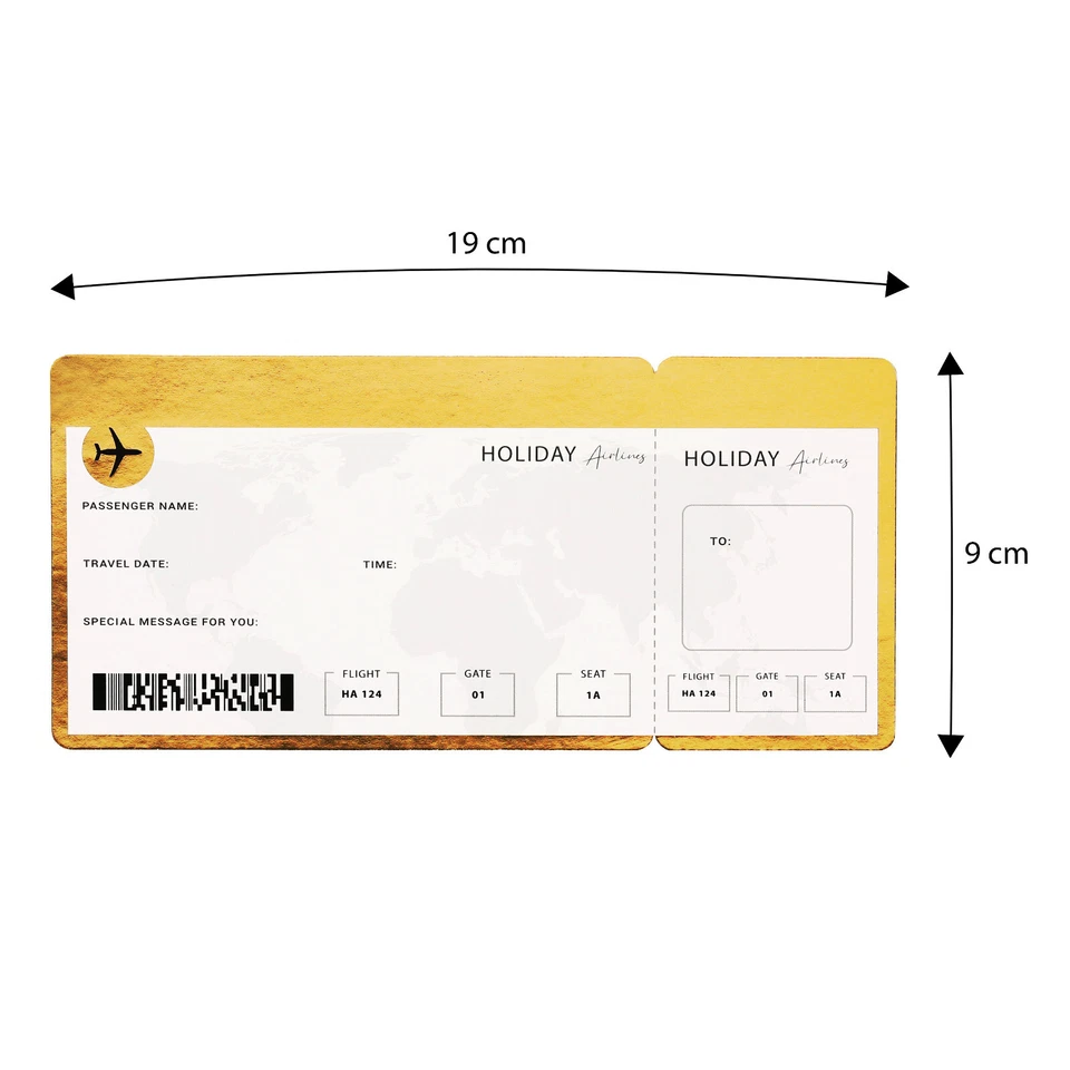 CraftWerk Flugticket mit Rubbelfläche - Gutschein Boarding Pass für Reise Urlaub - Bild 3 von 4