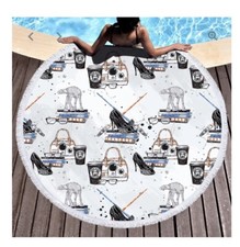 Round Beach Towel Chic Space Wars