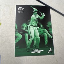 2024 Topps MLB Black & White Baseball Green Parallel #/99 David Justice