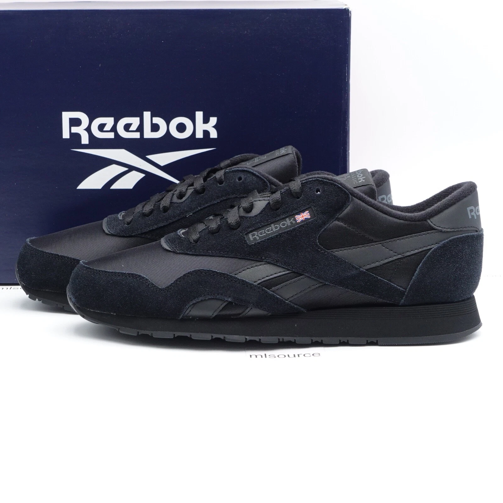 Size 11.5 Men's Reebok Classic Nylon Suede Sneakers 100033377/IE4537 Black