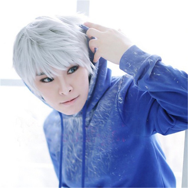25cm Short Jack Frost Rise Of The Guardians Silver Grey Cosplay