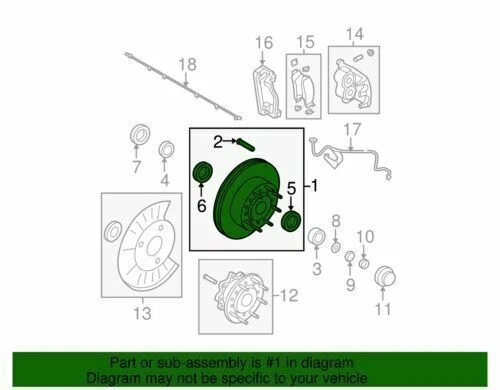Conjunto de cubo e rotor genuíno Ford F-250 F-350 Super Duty 2008-2012 CC3Z-1102-B - Imagem 2 de 2