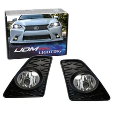 Fog Light Set w/ JDM Foglamp Garnish, Wiring, Switch For13-15 Lexus GS F-Sport