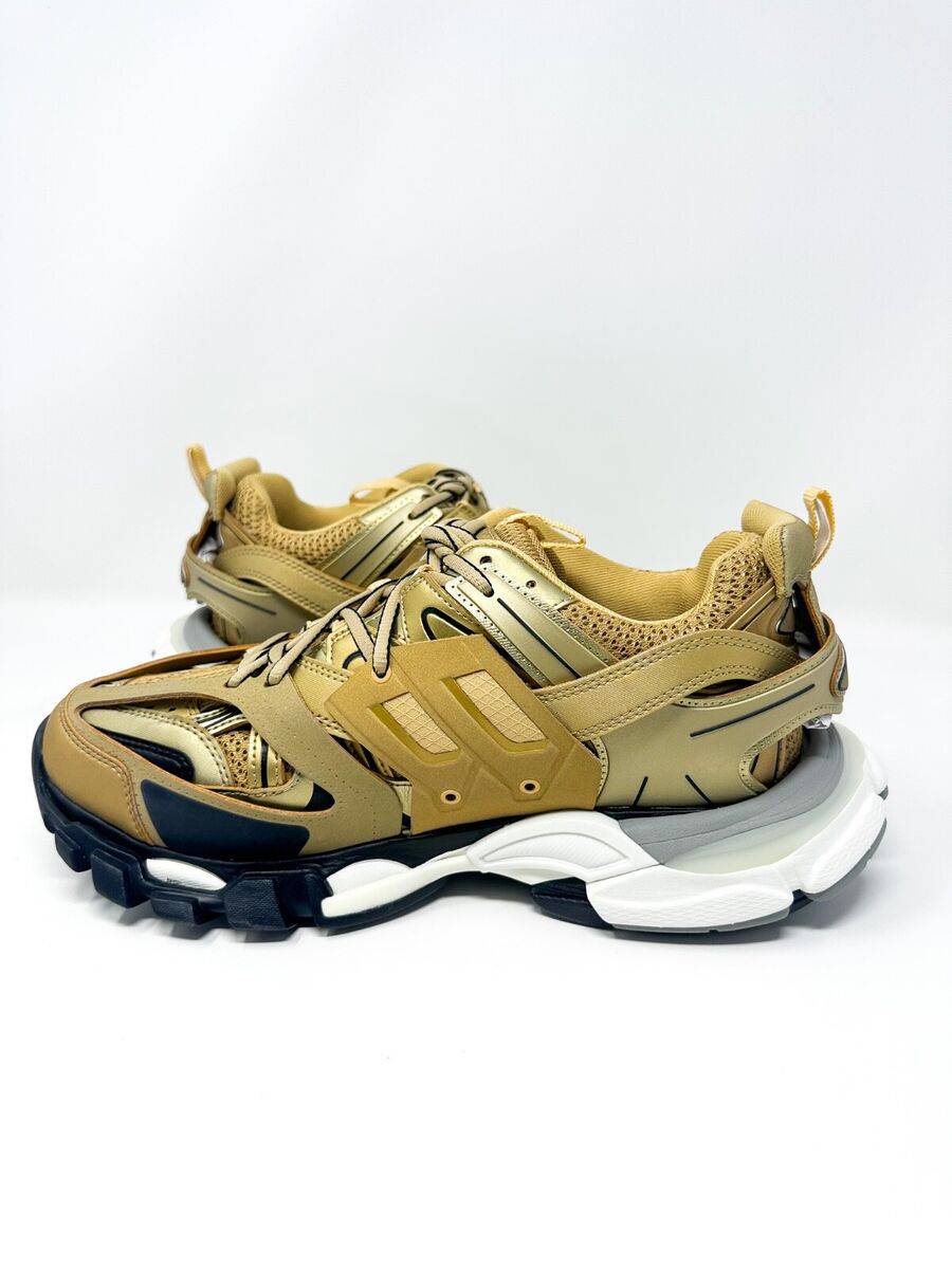 Balenciaga Men's Track Low Top Sneakers Metallic Gold 9 US Balenciaga Men's Track Low Top Sneakers Metallic Gold 9 US