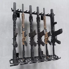 529LBS 6Gun Rack Black Vertical Carbine Hanger Shotgun Hook Wall Mount Display