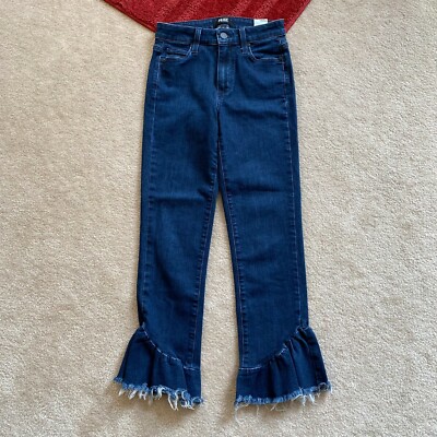 Paige Jeans Womens 24 Flora Frayed Hem In Merritt Cropped Boho Festival Hippie