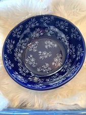 Temptations By Tara Blue & White Floral Lace Freezer to Oven To Table 6 qts