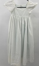 VTG Girls Eyelet Dress White Cottage Core Prairie Bohemian Childs Cottagecore