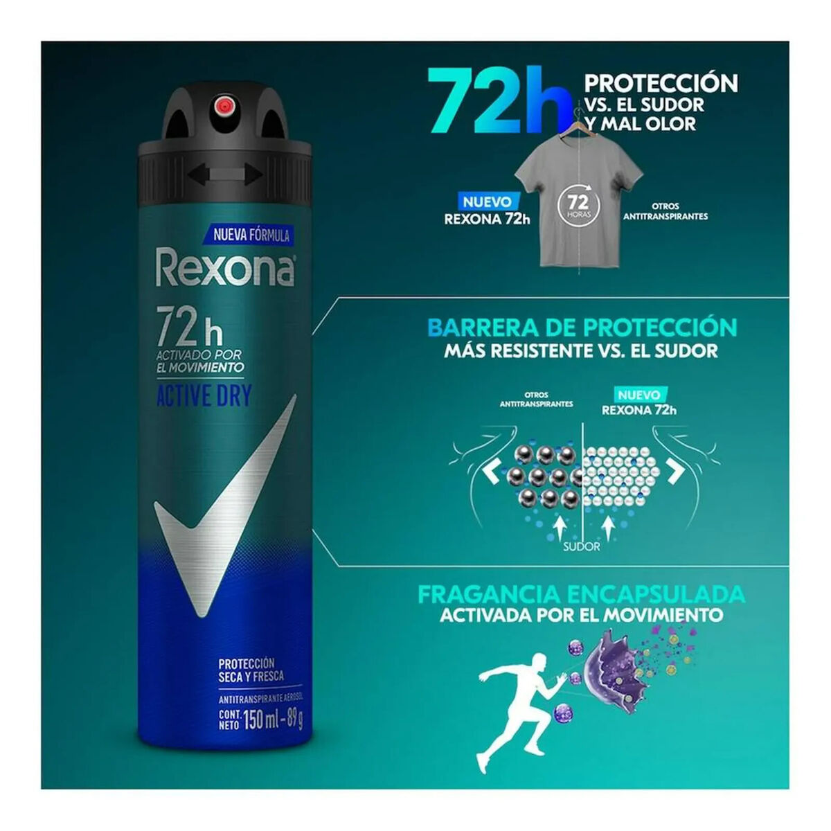 Rexona Deo Men Aerosol Cobalt Dry 150 ml