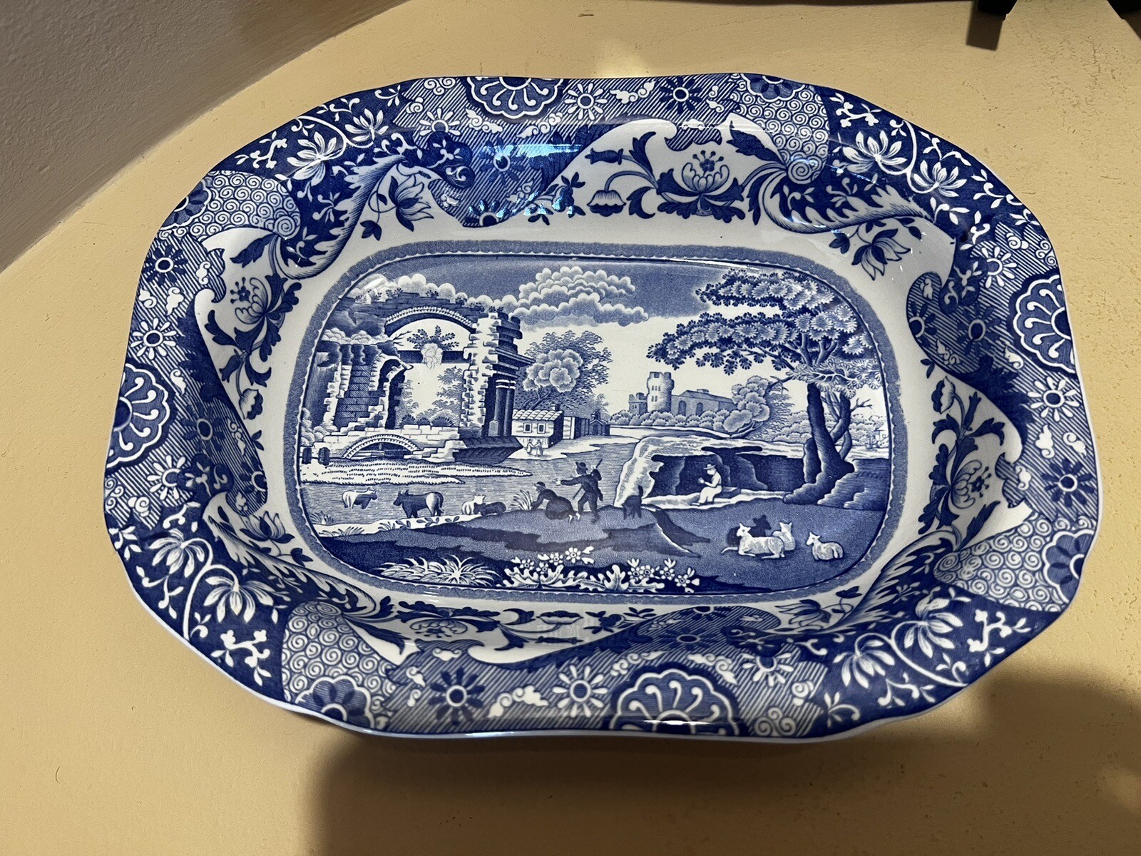 Spode Blue Italian Serving Bowls and Platters 2 Platters and 2 oval