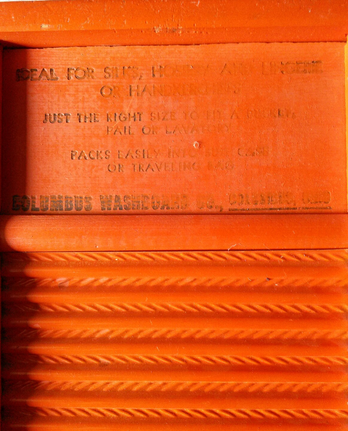 Vintage Pears Soap Small Washboard Columbus Washboard co Ohio ORANGE