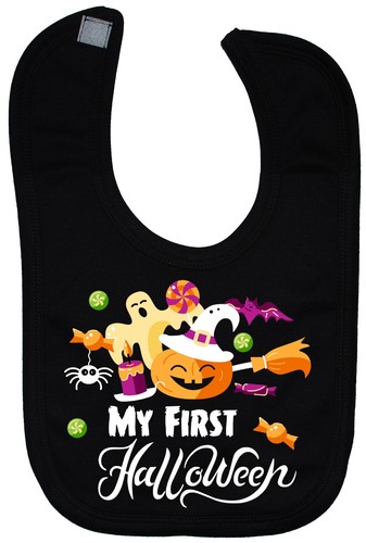 My First Halloween Baby Nursery Feeding Bib 0-3 yrs Approx Spooky, Spider, Ghost - Picture 10 of 10