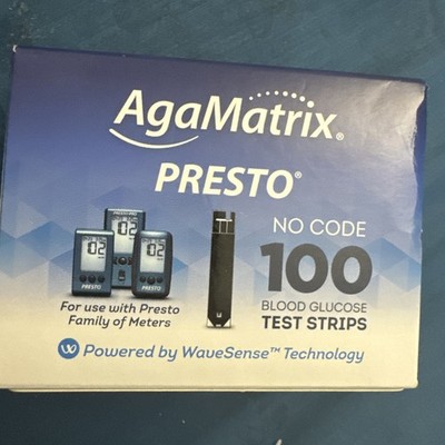AgaMatrix Presto Test Strips, 100 Count (Pack of 1) | 100  11/2026