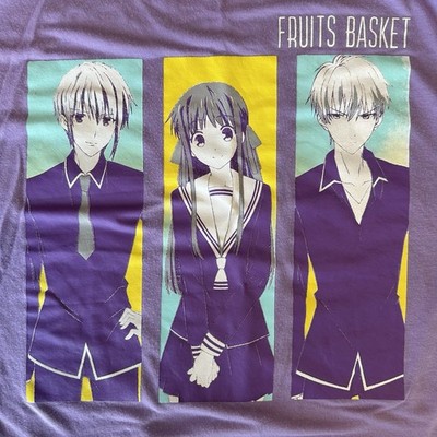 Fruits Basket XL Trio Yuki, Tohru & Kyo Short Sleeve T-Shirt Soft Lavender