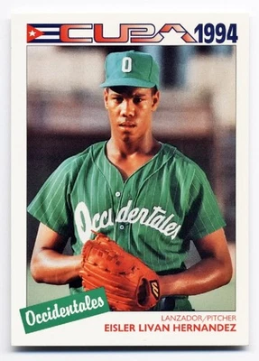 Carte de baseball Ligue cubaine 1994 Livan Hernandez #18 recrue occidentale - Photo 1/2