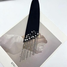 Pre Tied Women Tie Practical Versatile Premium Durability Tassel Pearls Tie