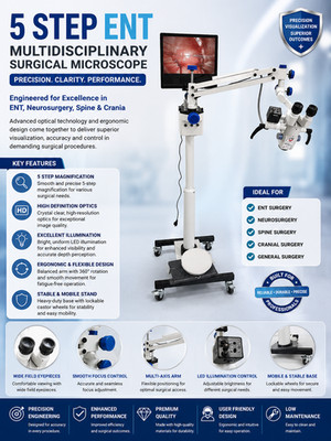 5 STEP ENT Multidisciplinary Surgical Microscope. Neurosurgery, Spine and Crania