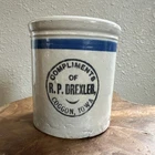 Antique Red Wing Coggon Iowa Advertising Beater Jar Stoneware Crock