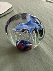 Murano Style Hand Blown Glass Aquarium Paperweight Fish Dolphin Tropical
