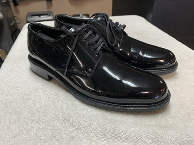 Saint Laurent ドレスシューズ YSL Saint Laurent Black Patent Leather Lace Up Derby Dress Shoes