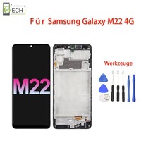 FüR Samsung Galaxy M22 2021 M225 Lcd Display Mit Rahmen Touchscreen Bildsc...