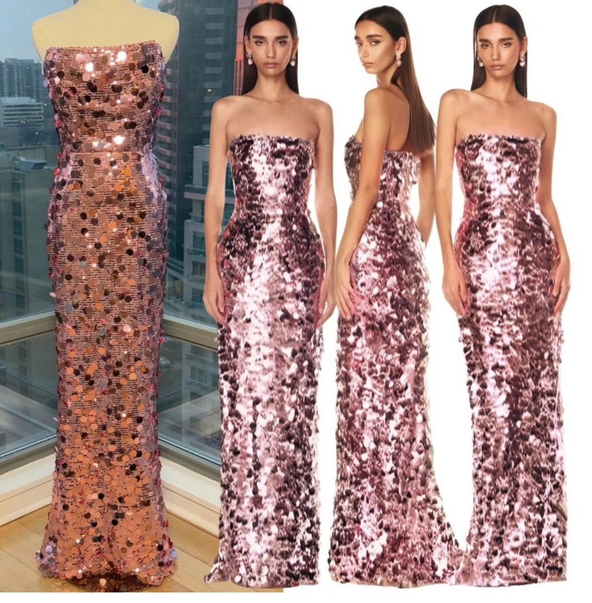 glitter dress ebay Baby Pink Sequin Dress