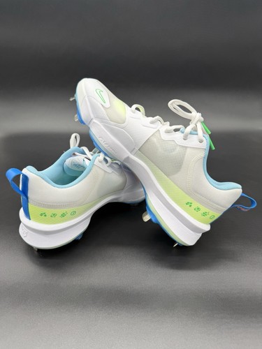 Nike Force Trout 9 Pro Cleats Baseball White Volt Blue Fresh FQ7941-100 Men’s 8 - Picture 6 of 7